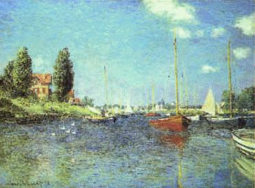 Claude Monet Red Boats at Argenteuil Sweden oil painting art